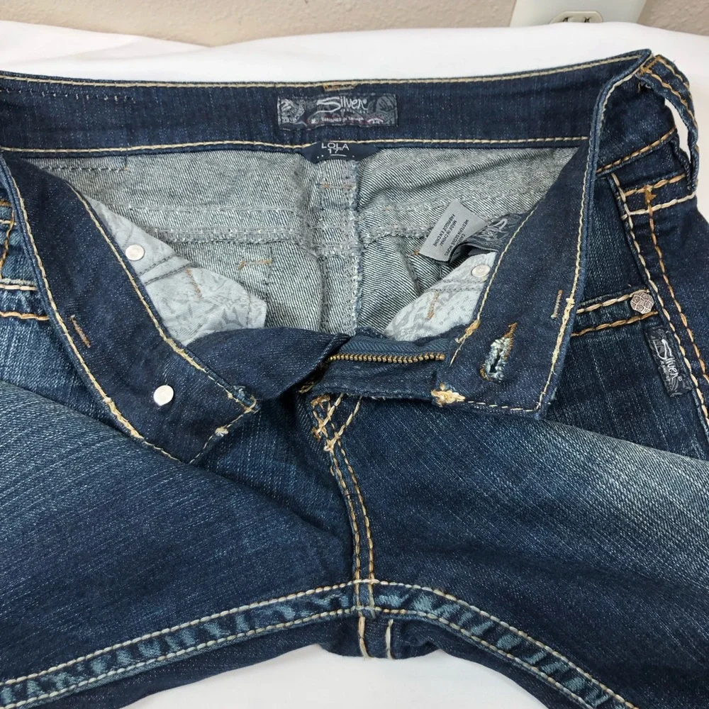 Silver Jeans Co Lola 17” Cotton Mix Dark Wash Straight Leg Jeans W27 L32
